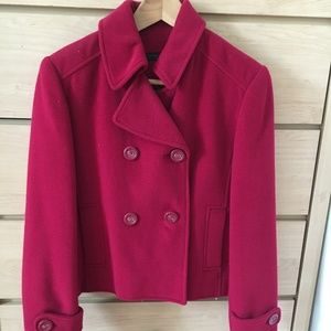 Red short peacoat